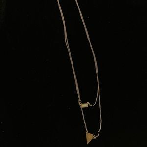 Double strand thin silver necklace